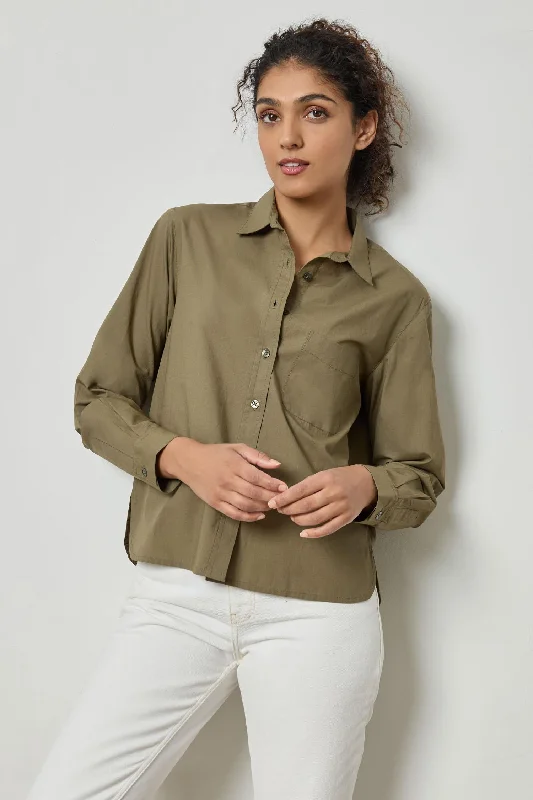 Poplin Button Down Refined Women's Velvet