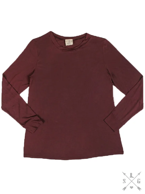 Blank Daisy Rae Long Sleeve Tee, Plum Monochromatic All - in - one