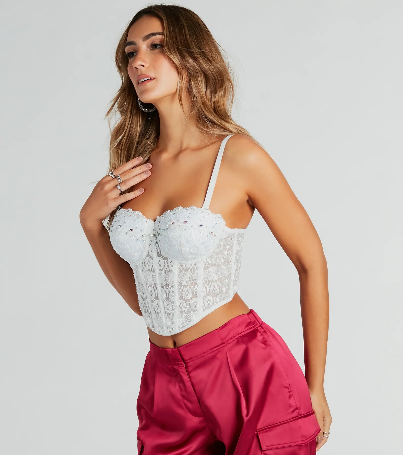 Gorgeous Lace Beaded Bustier Sophisticated Women's 