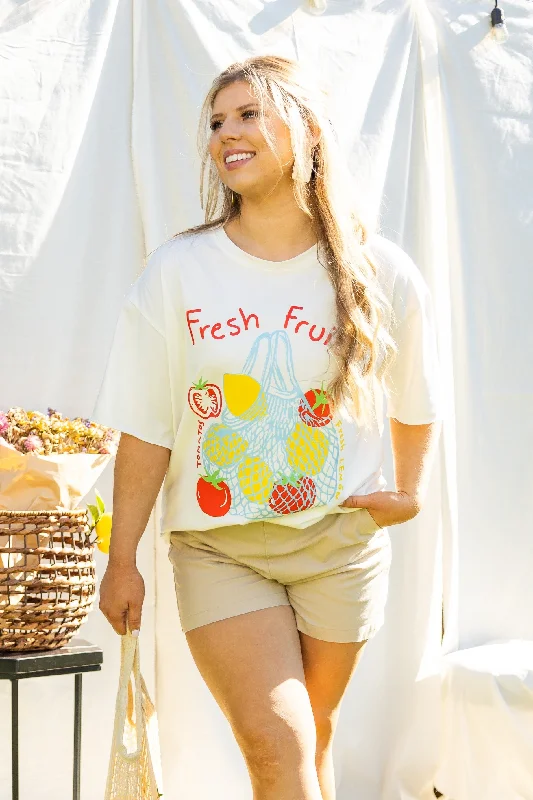 Fresh Fruit On White Relaxed Fit Tee Country