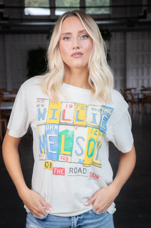 Willie Nelson On the Road Again Tee, Stone Vintage | Daydreamer Vacation