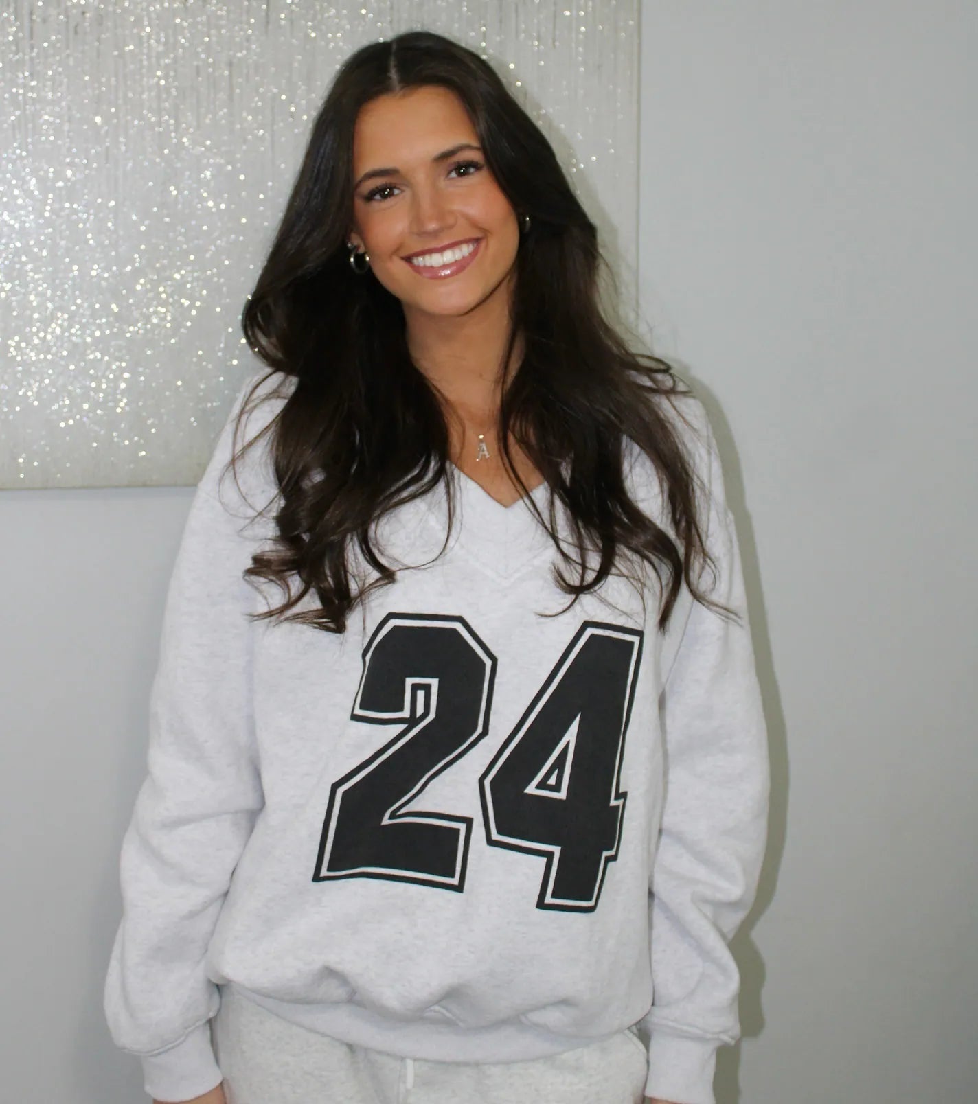 24 Graphic Oversized Pullover Sweatshirt Trendy Women's Oversized