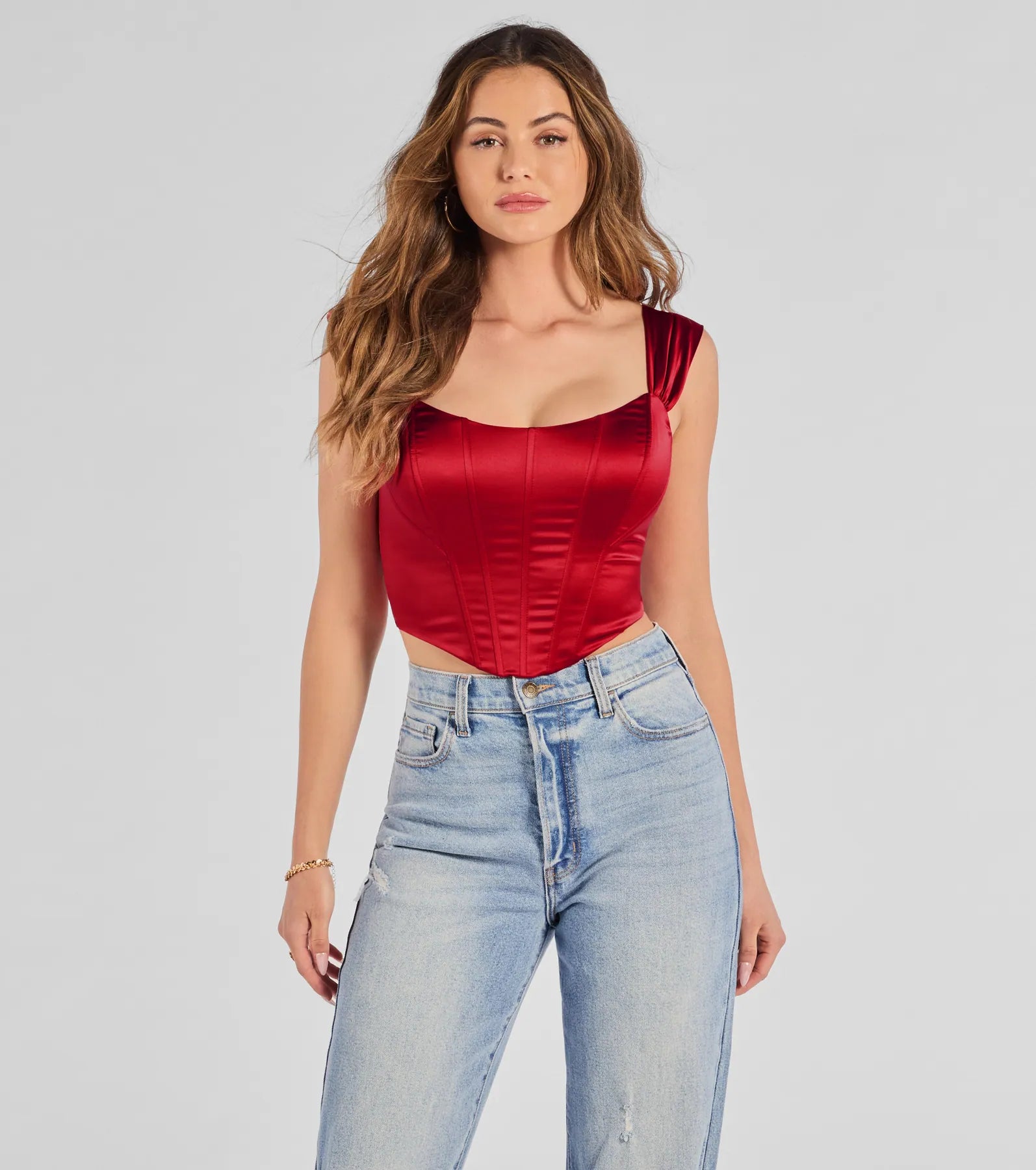 Renaissance Spell Lace-Up Satin Corset Cool Women's Skate