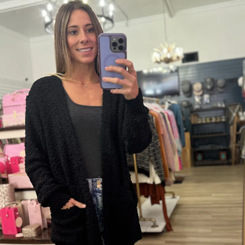 Knitted Cardigan In Black Earthy Women's 