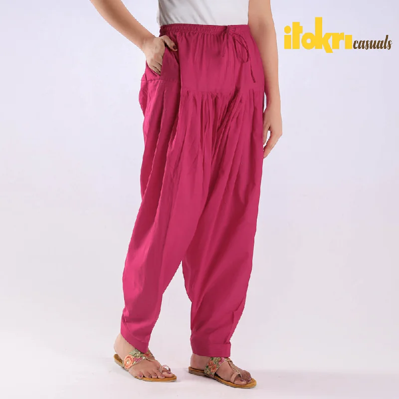 Ruby Pink - Cotton Elasticated Salwar for Women Sophisticated Women's 