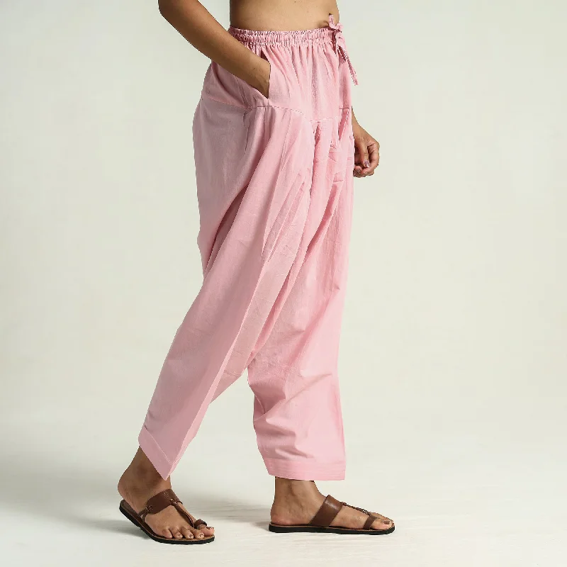 Baby Pink - Cotton Elasticated Salwar for Women 02 Athletic Women's 