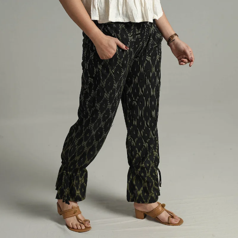Black - Pochampally Ikat Weave Cotton Elasticated Pant 14 Scandinavian
