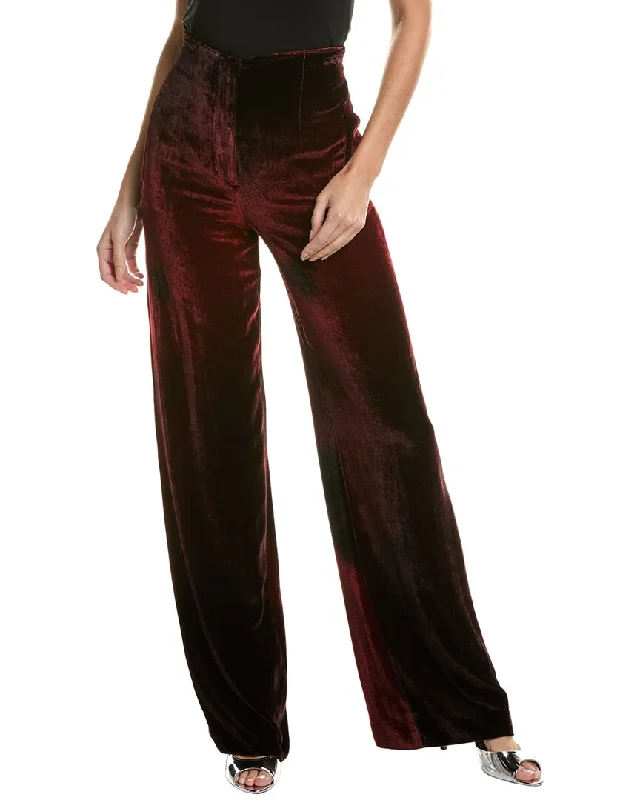 Alberta Ferretti Silk-Blend Trouser Relaxed Women's Beachy