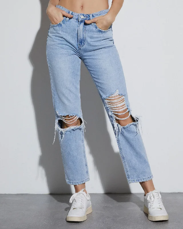 Alfie High Waist Distressed Cropped Jeans Street