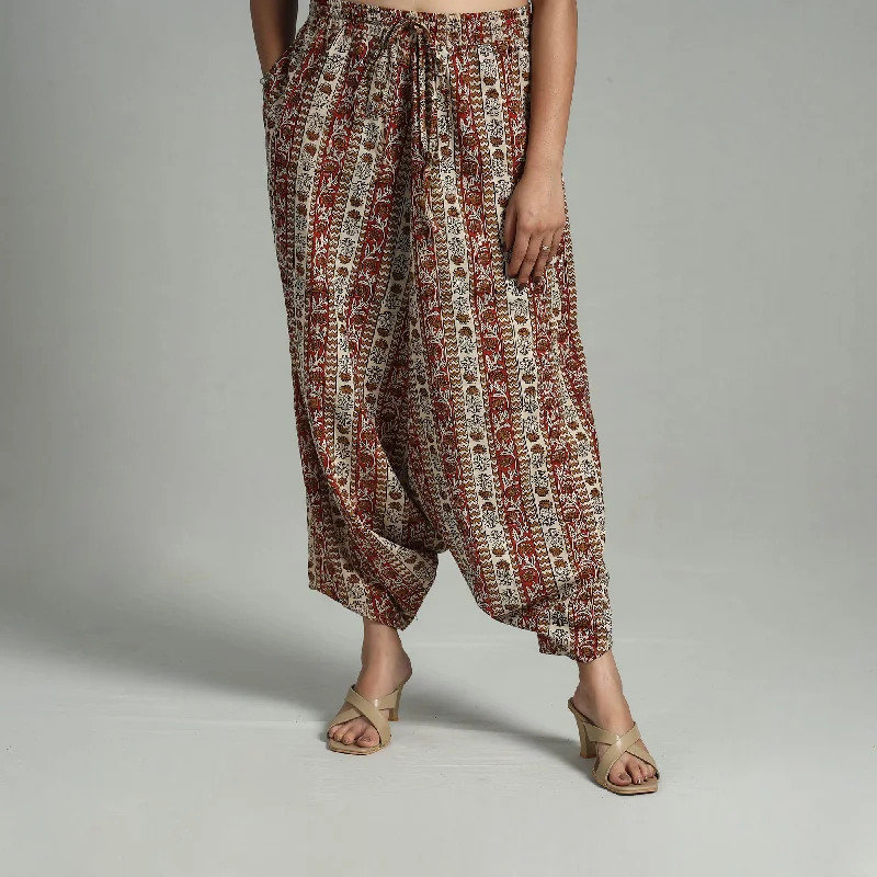Multicolor - Bagru Block Print Cotton Elasticated Harem Pant 02 Modern Women's 