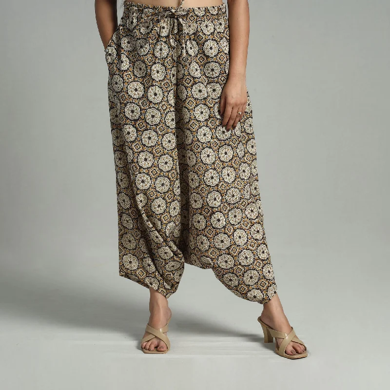 Multicolor - Bagru Block Print Cotton Elasticated Harem Pant 13 Trendy Women's Oversized Multicolor - Bagru Block Print Cotton Elasticated Harem Pant 13 Trendy Women's Oversized