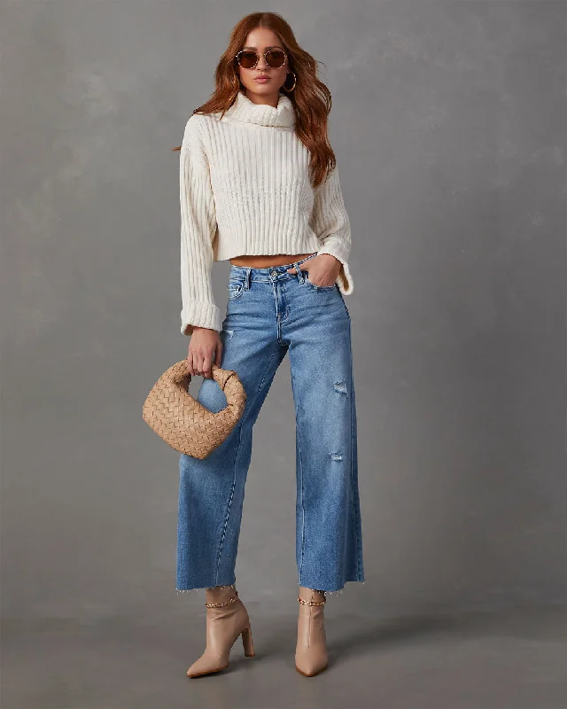 Caleb High Rise Wide Leg Stretch Jeans Trendy Women's Oversized