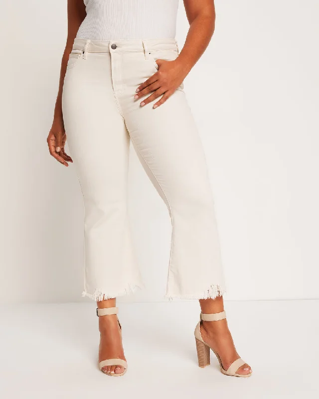 Berkeley Crop Kick Flare Jeans Youthful Women's Anime - inspired