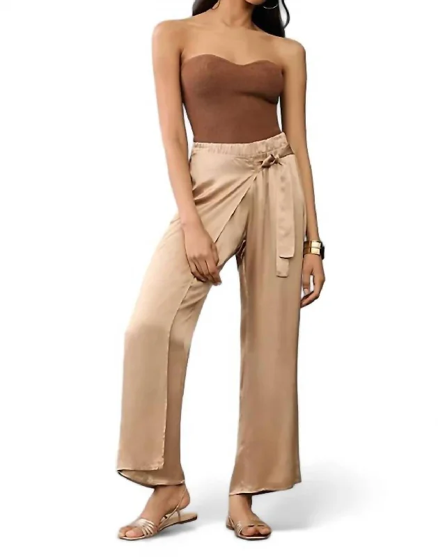 Donatella Wrap Pants In Cafe Au Lait Youthful Women's Anime - inspired