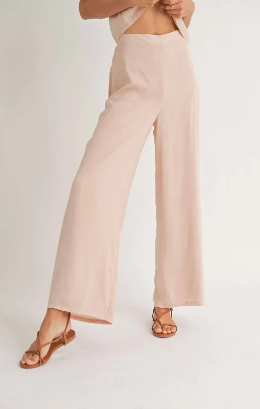 Fast Lane Wide Leg In Blush Vacation