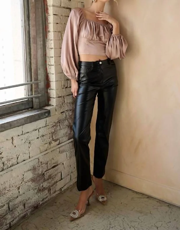 Faux Leather Pants In Black Cool Women's Skate