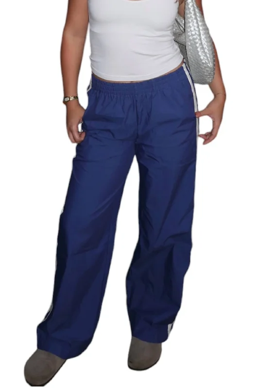 In Line Track Pants In Blue Cozy Women's Sherpa - lined