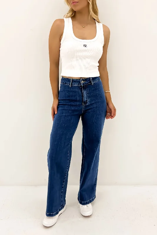 Leith Denim Jean Dark Blue Sophisticated Women's 