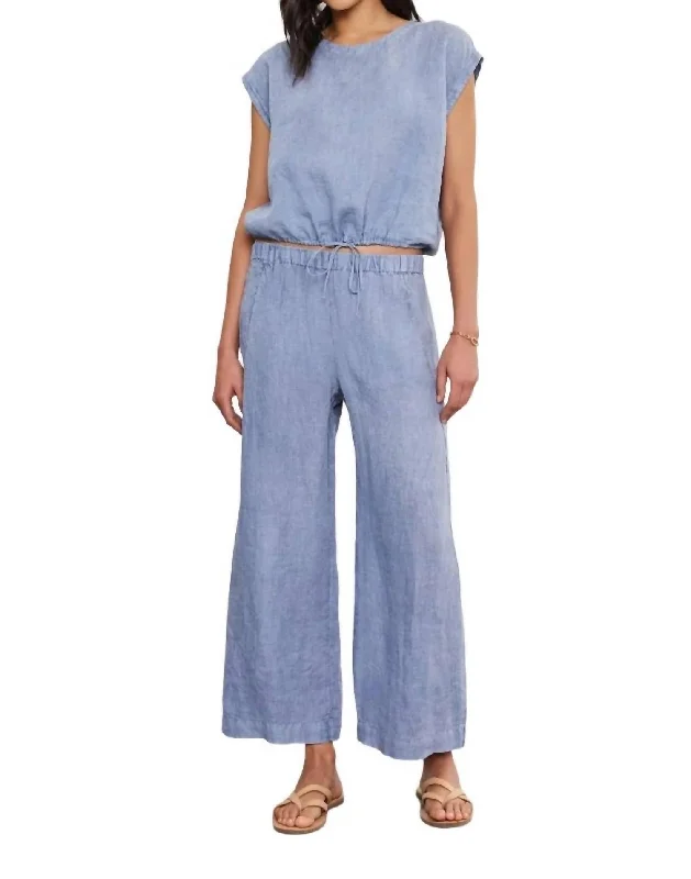 Lola Linen Pant In Blue Haze Confident Women's Power