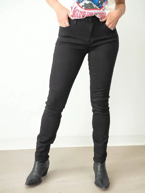 Longer Length Slim Straight Jean In Black Sleek Women's 