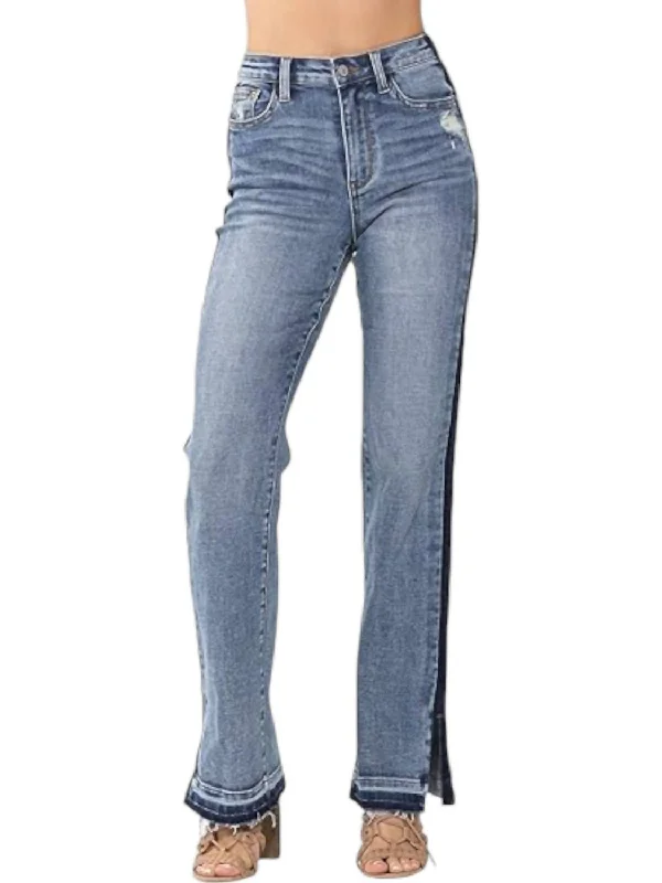 Mara Side Stripe Jeans In Blue Earthy Women's 