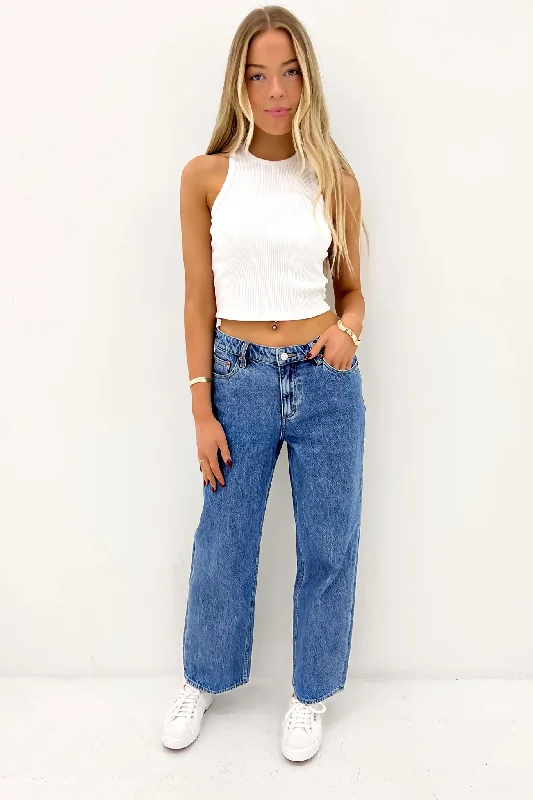Mid Baggy Jean Bold Blue Classic Women's Pin - striped