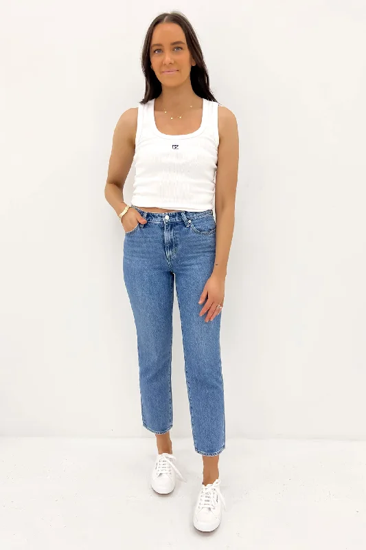 Mid Slim Straight Jean Blue Fire Petite performance