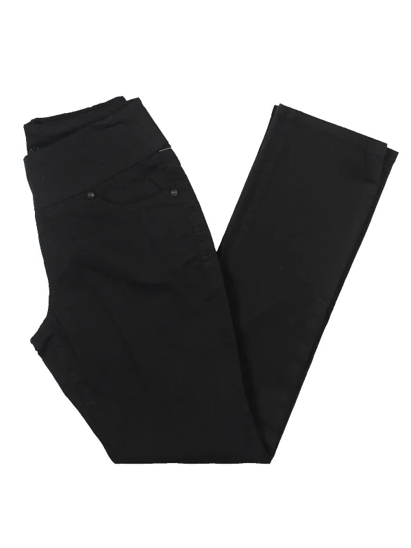Petites Womens Mid-Rise Pull On Straight Leg Pants Sporty Women's Tennis