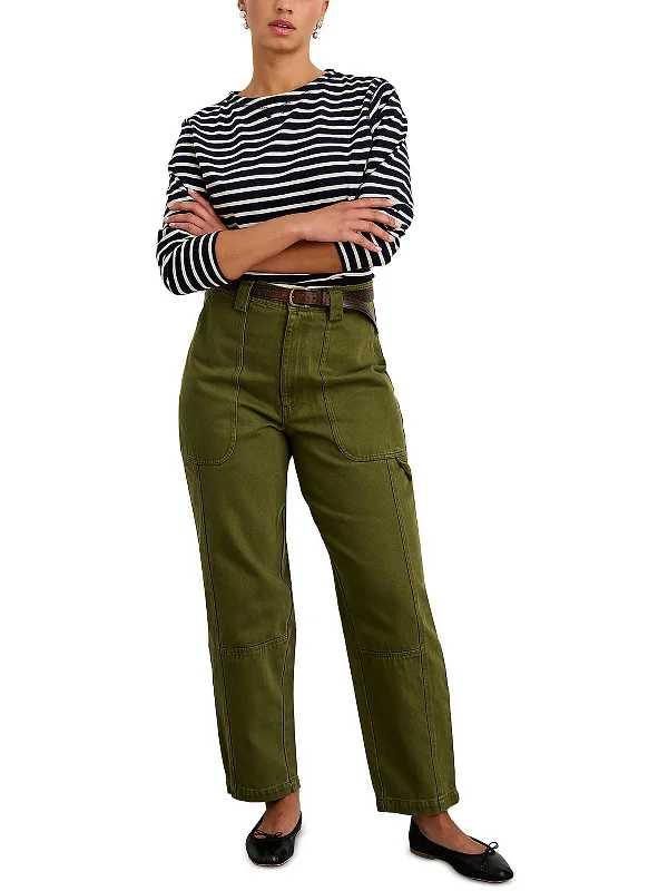 Pheobe Womens Straight Leg Utility Cargo Pants Australian Beach
