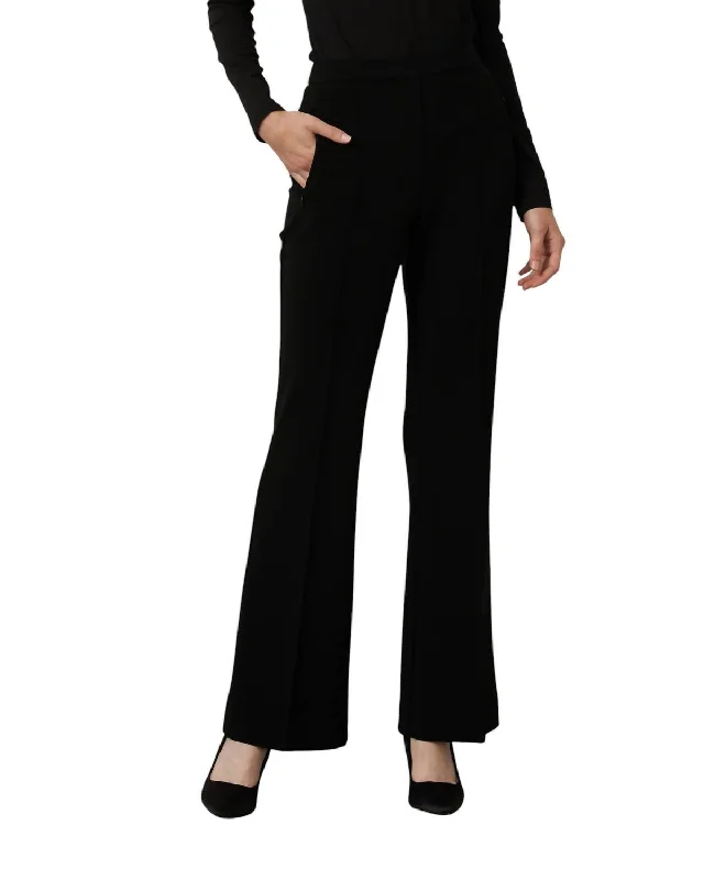 Pintuck Flared Pants In Black Trendy Women's 