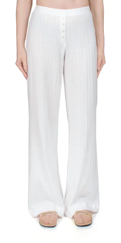 Pointelle Boxer Pants In White French