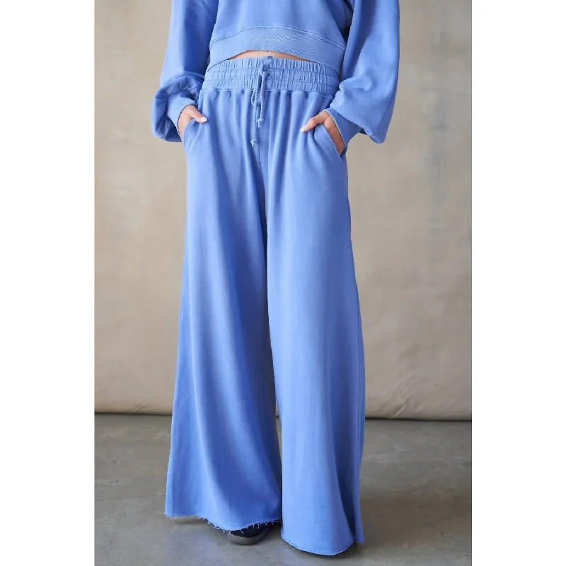 Remy Wide Oversized Sweatpant In Vintage Blue Sporty Women's Tennis