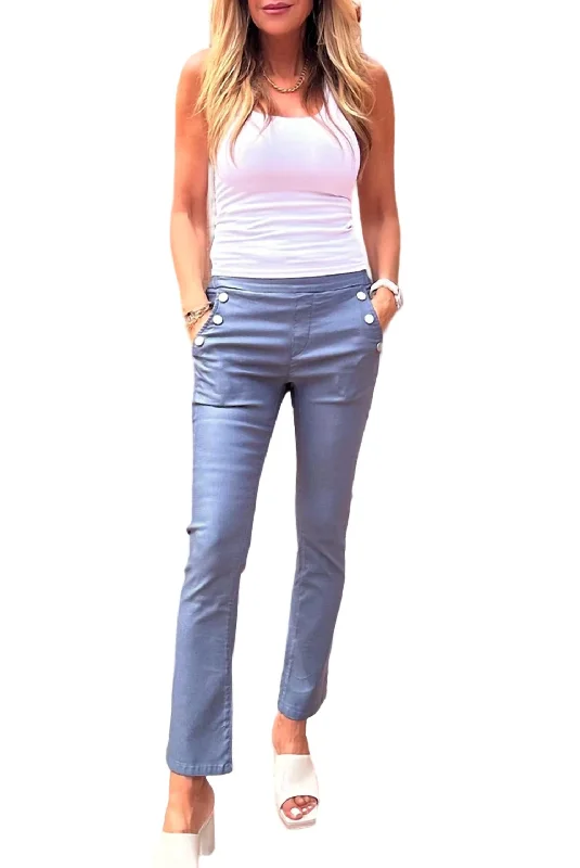 Sofia Cropped Pants In Blue Check Traditional Women's 