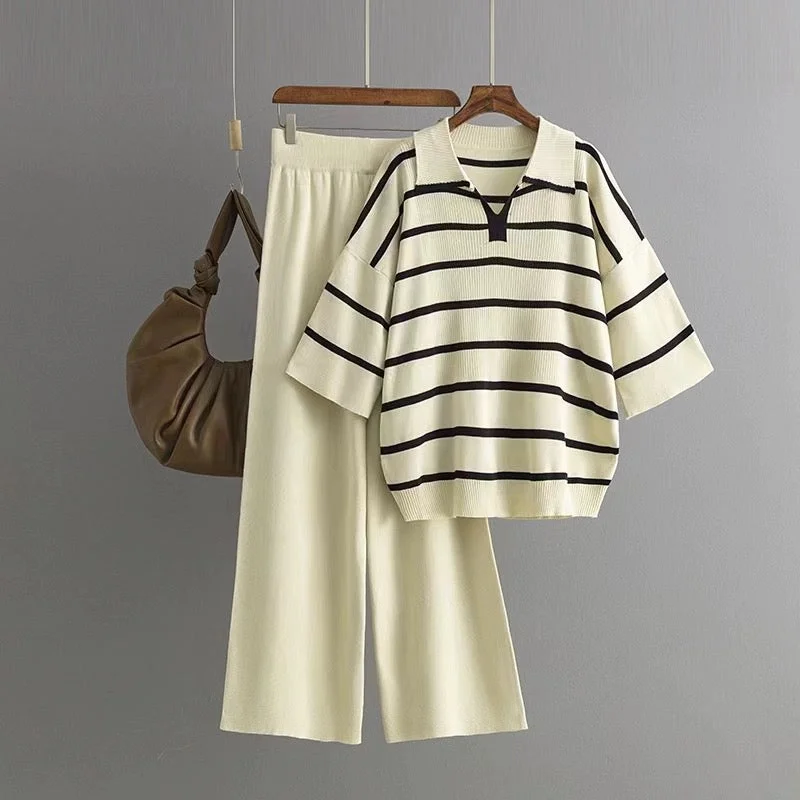 Sorrento Knitted Cotton Co-ord Set Sophisticated Women's 