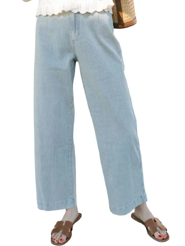 Stripe Wide Leg Pants In Blue Artistic Women's Avant - 