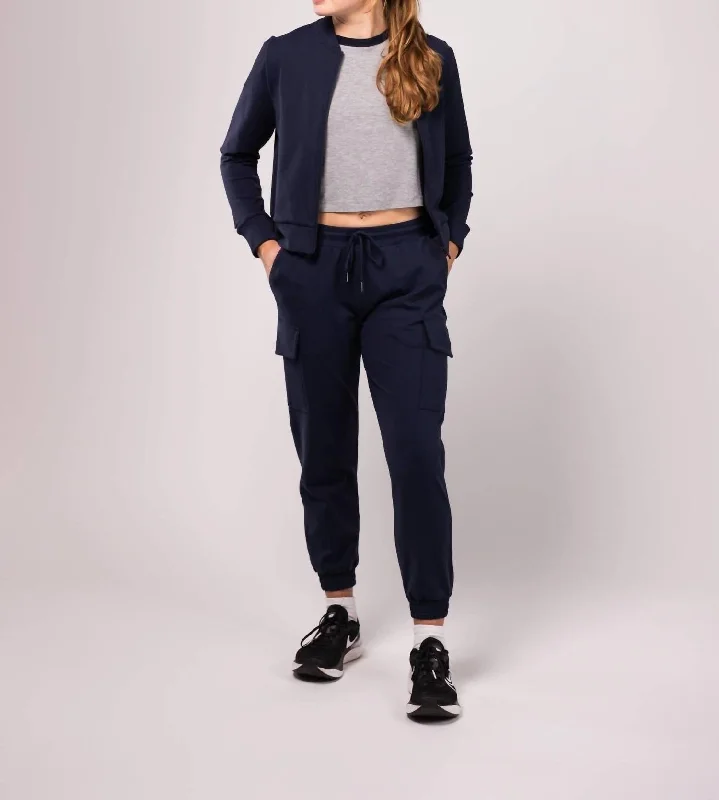 Supplex Cargo Pants In Navy Stylish Women's Neon