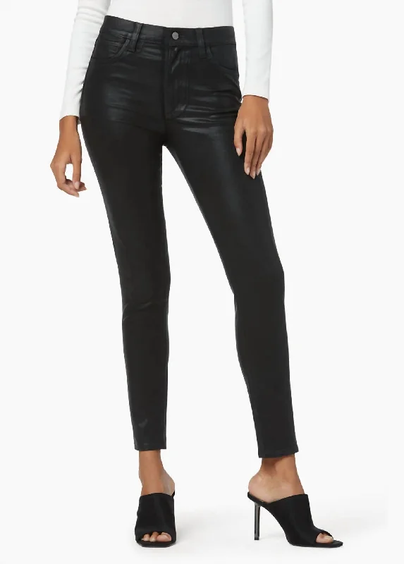 The Charlie High Rise Skinny Ankle In Black Coated Bohemian Women's Free