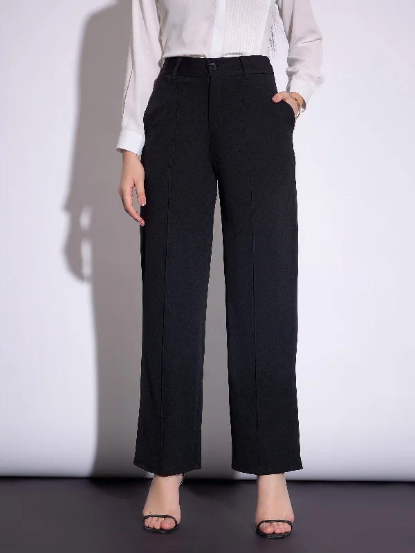 Women Black Front Darted Pants Dynamic Women's Moto