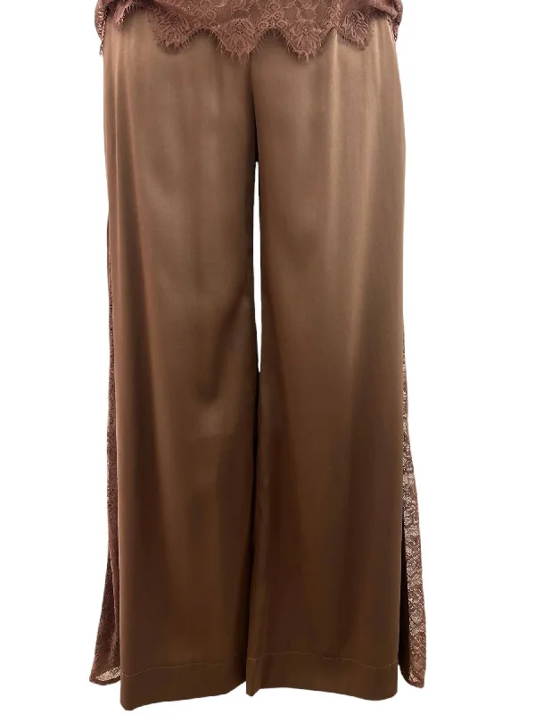 Women's Brya Silk & Lace Trousers In Cocoa Edgy Women's Punk