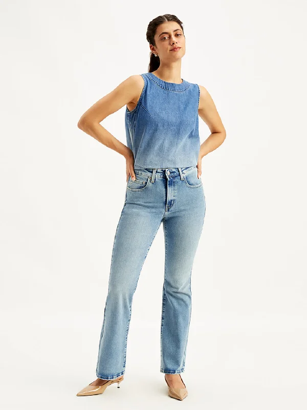 Women's Mid Rise 726 Flaired Fit Blue Jeans Dapper Women's 1920S