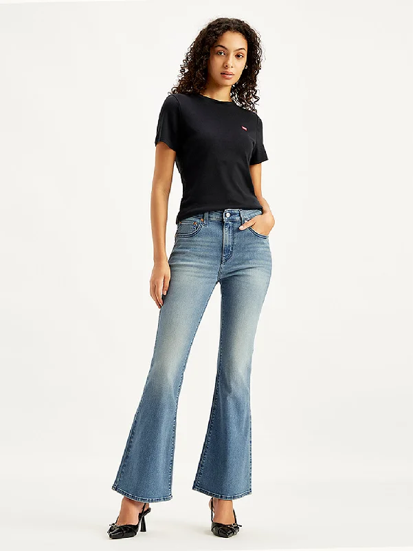 Women's Mid Rise 726 Flaired Fit Blue Jeans Modern Women's 