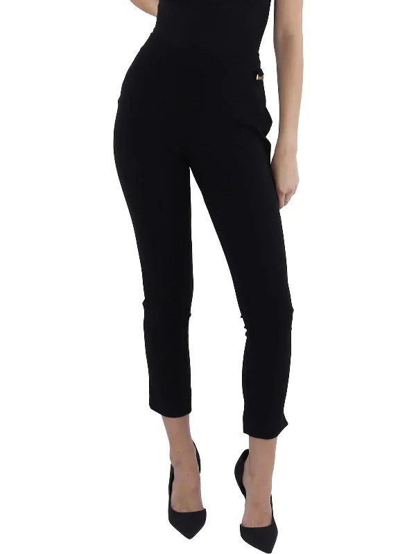 Womens Mid Rise Business Straight Leg Pants Cool Women's Distressed