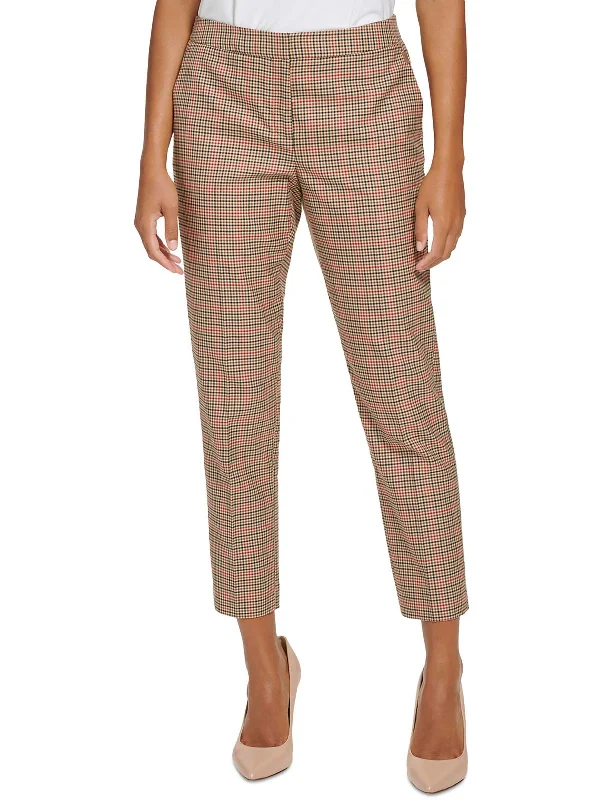 Womens Plaid Slim Leg Ankle Pants Laid - back Women's Vibe