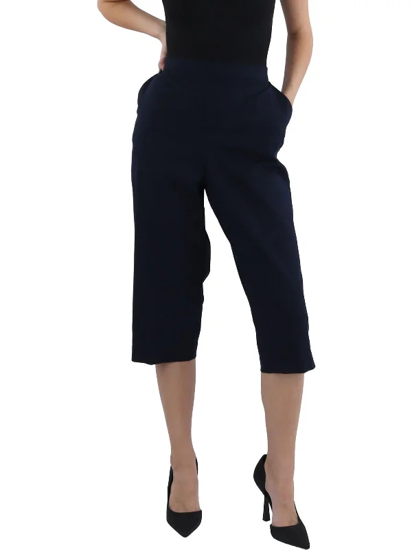 Womens Twill Flat Front Capri Pants Traditional Women's Wool