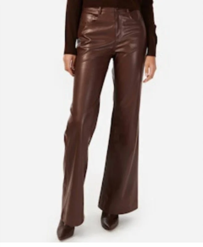 Zenobia Vegan Leather Pants In Java Refined Women's 