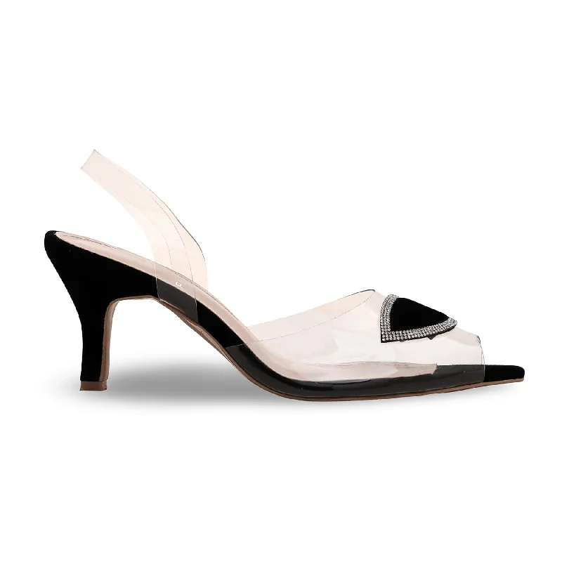 Black Fancy Sandal FN5863 Retro Plimsoll Style  