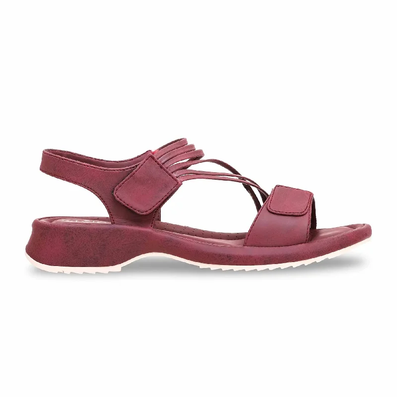 Maroon Formal Sandal PU0197 Athleisure Derby Style  