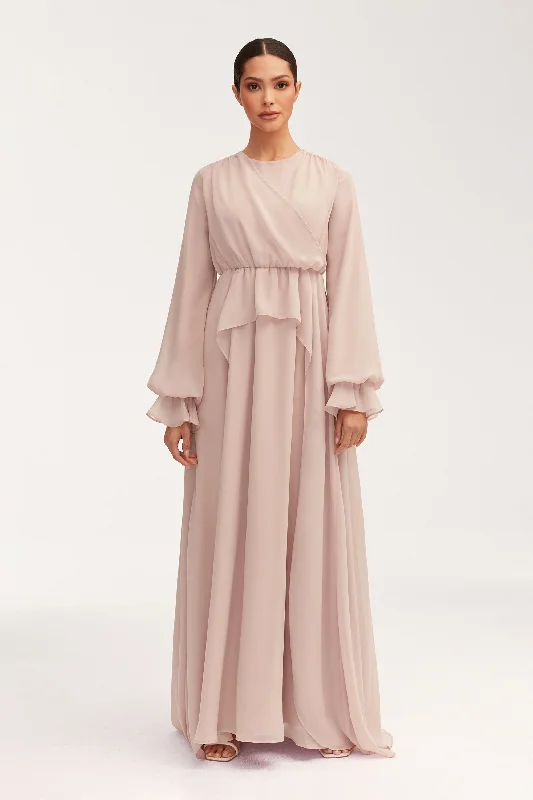 Aara Chiffon Maxi Dress -  Jasmine Pink Dynamic Women's High - energy