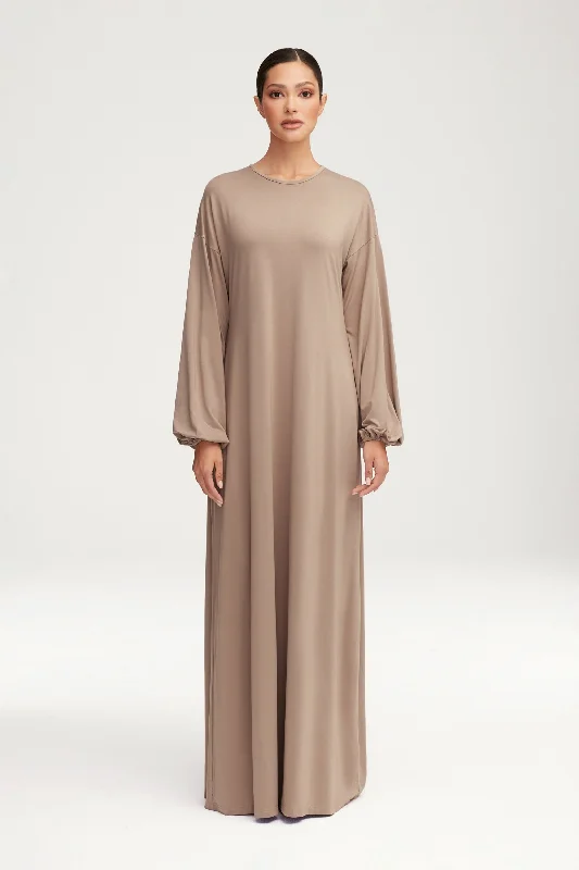 Afiyah Jersey Maxi Dress - Taupe Relaxed Women's Beachy