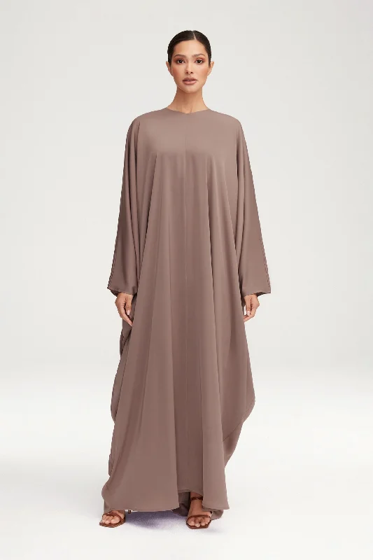 Anisa Satin Kaftan - Deep Taupe Country